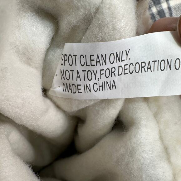 Holiday Home Christmas Farmhouse Stocking Set of 4 Gray Plaid White Sherpa Cuff - Picture 6 of 6